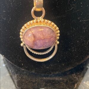 Elegant 092 sterling  Purple Moonstone Pendant Necklace incl 092 chain